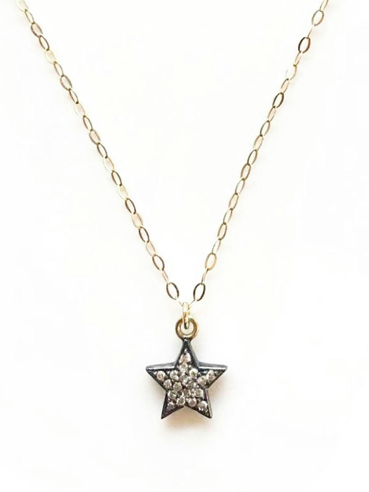 Diamond double-sided star necklace