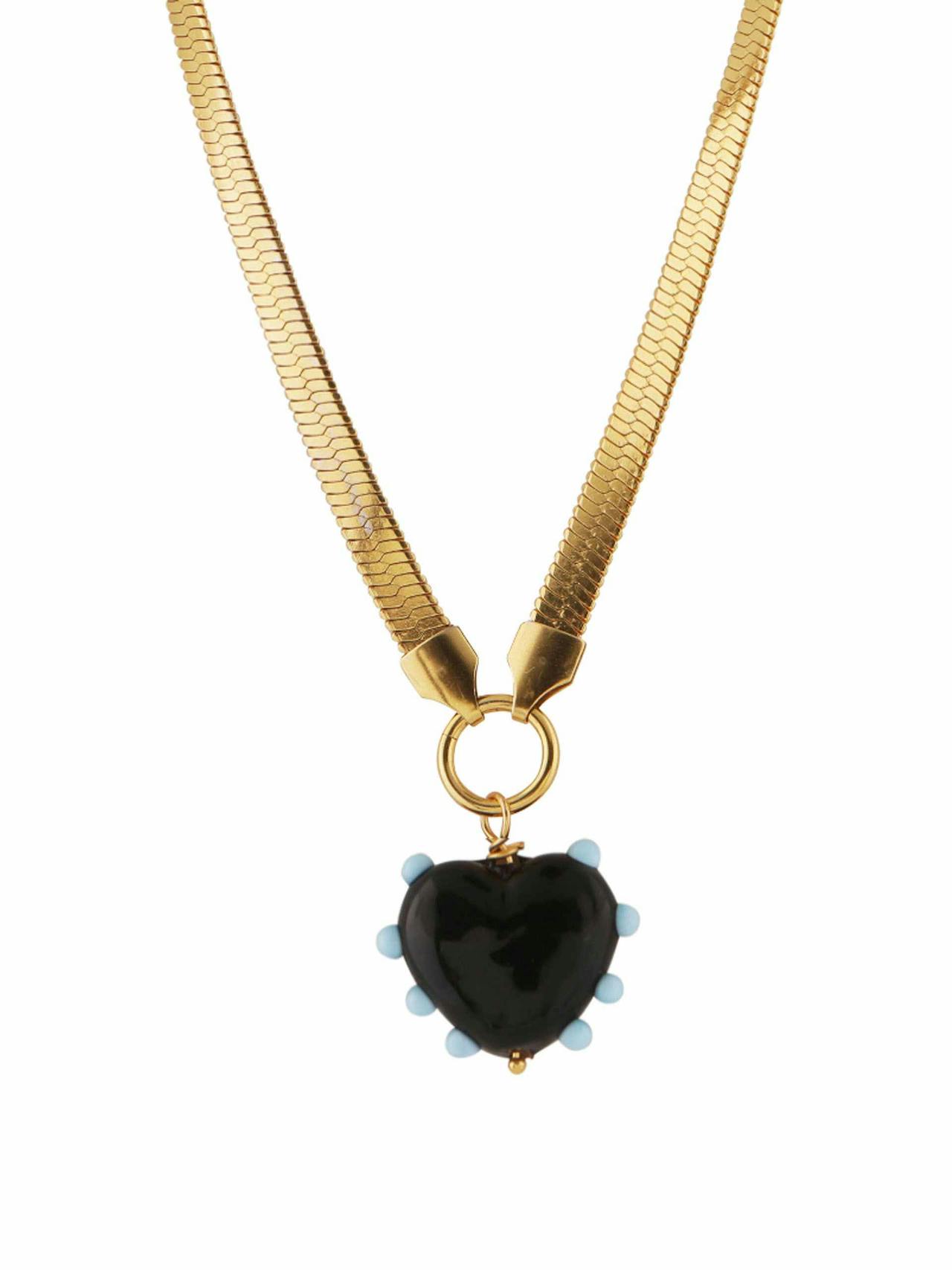 Milagros heart & snake chain necklace Jewellery Sandralexandra    - Collagerie