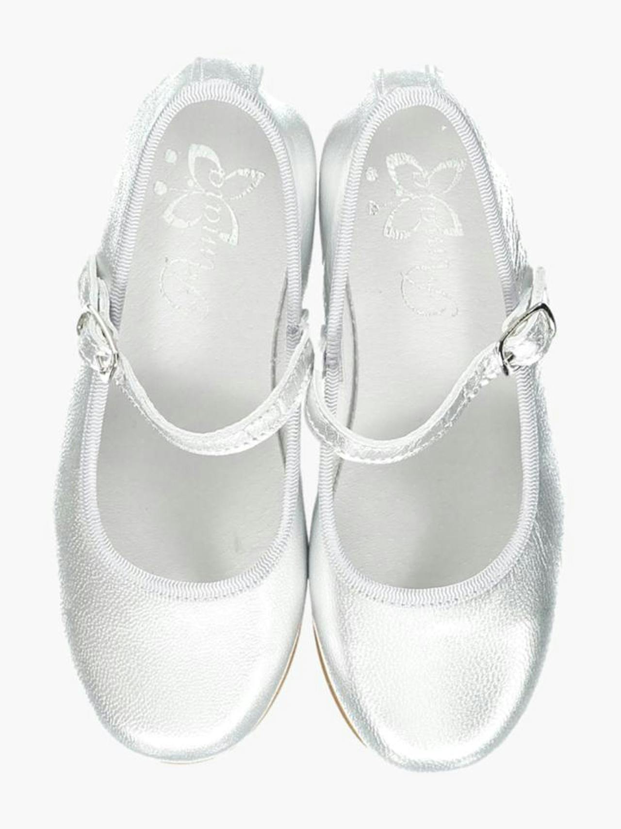 Silver leather Mary Jane girl's shoes Kids Amaia    - Collagerie