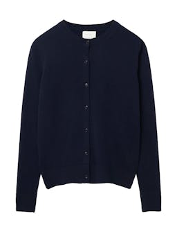 The Classic crew cardigan in navy Clothing Navygrey    - Collagerie