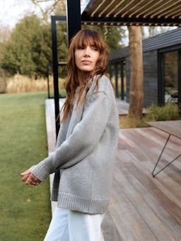 The Oversize knit in storm grey Clothing Navygrey    - Collagerie