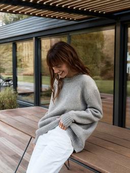 The Oversize knit in storm grey Clothing Navygrey    - Collagerie