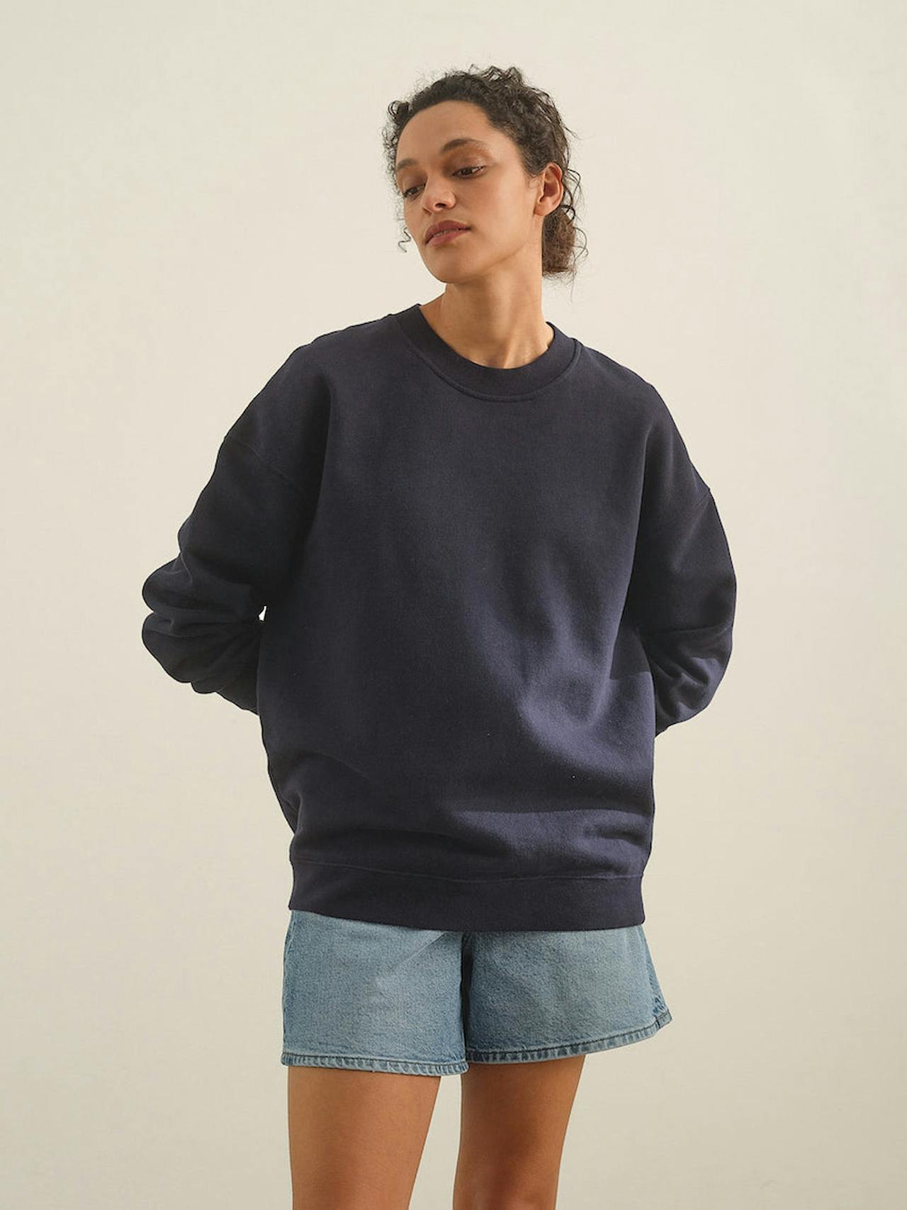 The Relaxed-fit sweatshirt in true navy Clothing Navygrey    - Collagerie