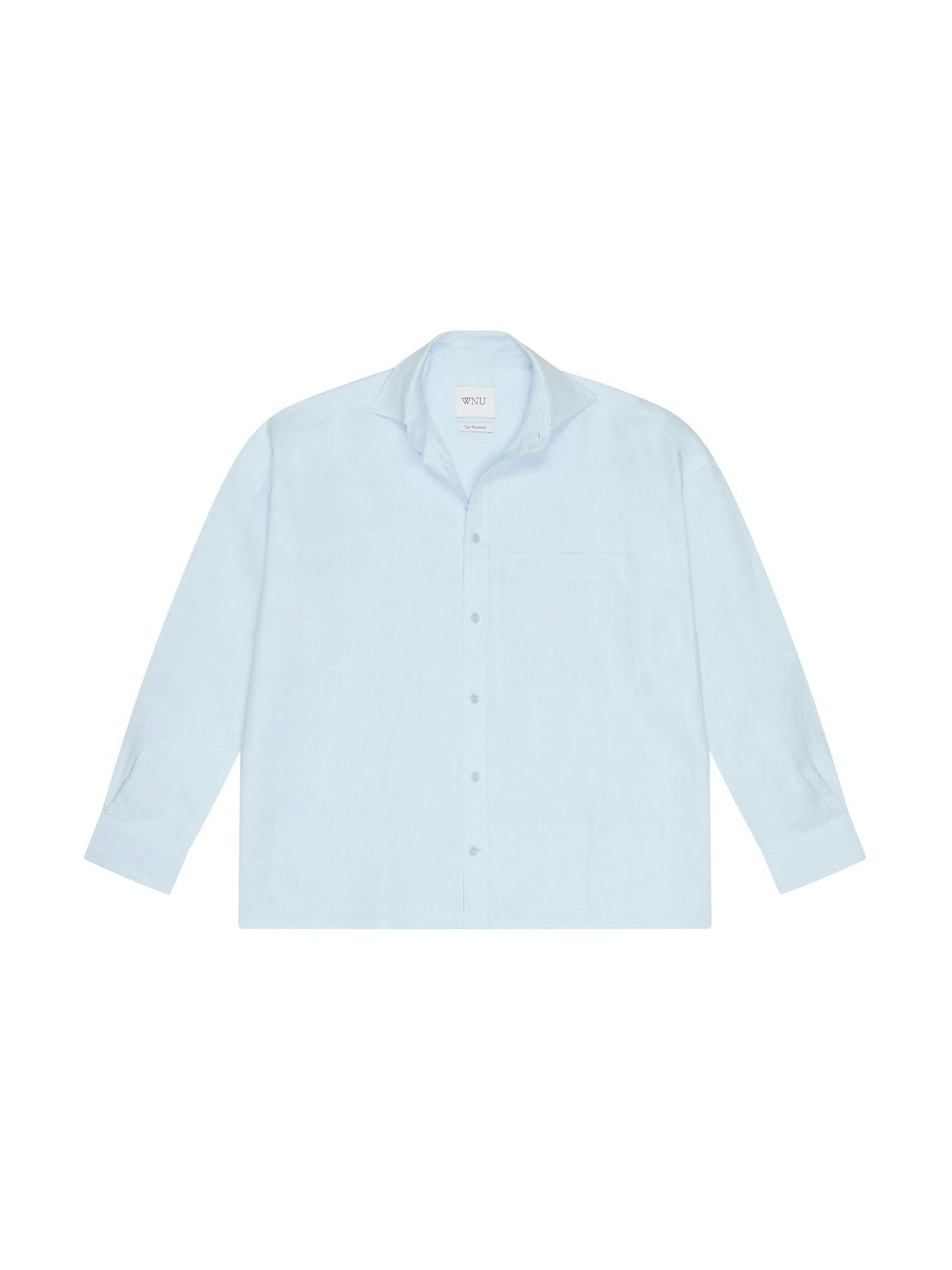 The Weekend: blue hemp shirt