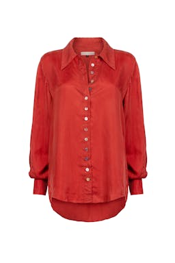 Minnie red shirt with mother of pearl detail Clothing Usisi Sister    - Collagerie