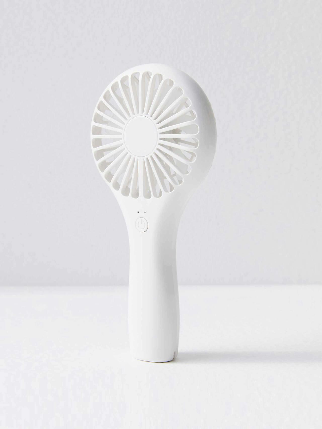 White handheld fan