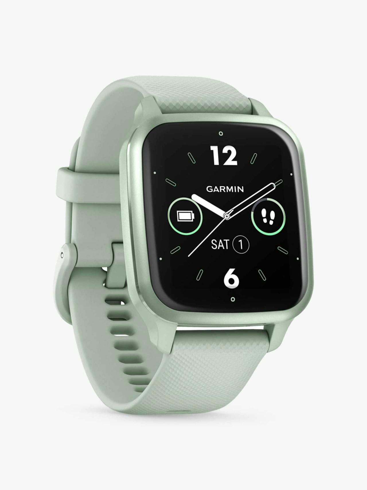 Metallic mint green GPS smartwatch
