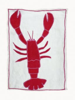 Lobster embroidered tea towel Interiors Amuse La Bouche    - Collagerie