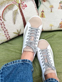 The Lorcan white and beige women's trainers Shoes Sans Matin    - Collagerie