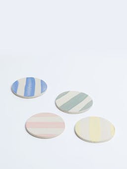 Striped coasters (set of 4) Interiors KS Creative Pottery    - Collagerie