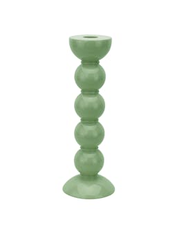 Tall bobbin candlestick in sage green Interiors Addison Ross    - Collagerie