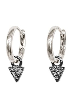 Tiny diamond and silver charm huggie hoops Earrings Kirstie Le Marque    - Collagerie