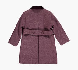 Burgundy classic tweed and velvet coat Kids Amaia    - Collagerie