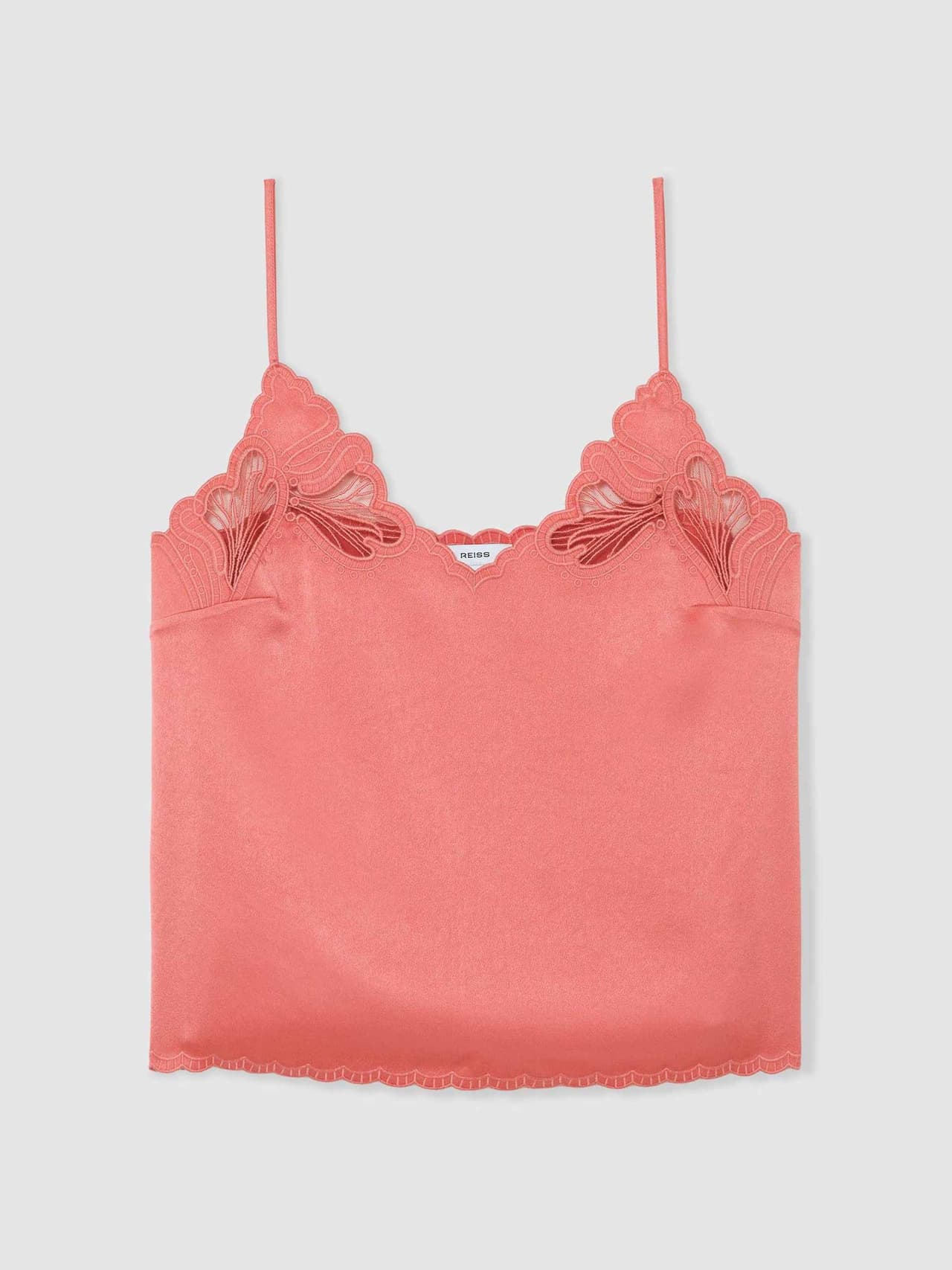 hp-reiss-joanie-satin-lace-detail-cami-top-in-coral-pink